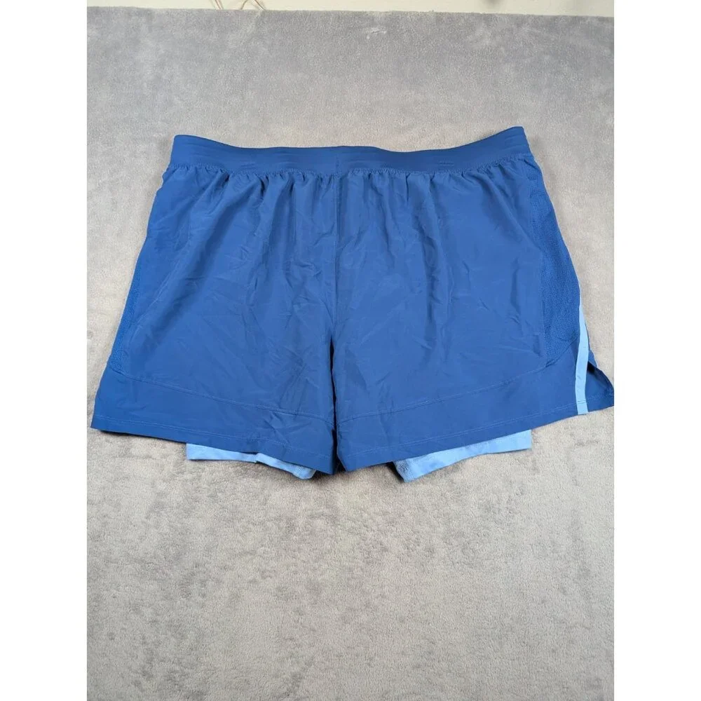 Under Armour Mens Shorts XXL Blue 2 in 1 Fitted Compression Active Performance